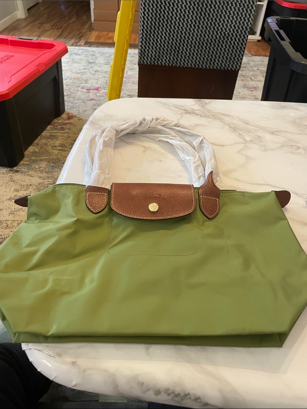 Green & brown Tote bag